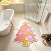 Snowman Building Blocks Christmas Tree Carpet Cartoon Anti Slip Floor Mat Bedroom Living Room Home Decoration