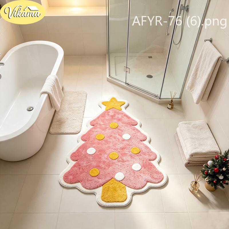 Snowman Building Blocks Christmas Tree Carpet Cartoon Anti Slip Floor Mat Bedroom Living Room Home Decoration