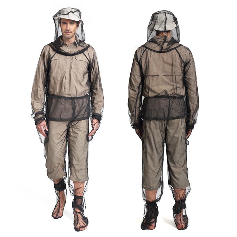 Mesh Hooded Bug Jacket Suit, Anti Mosquito Net, Mitt Mesh Clothes, Carry Pouch For Protective Hunting, Fishing, Hiking