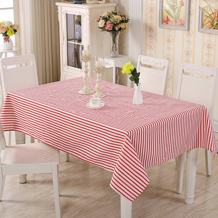 Small Fresh Fabric Cotton And Linen Tablecloth, Creative Striped Pattern Rectangular Coffee Table Tablecloth Dining Table Cloth Yiwu
