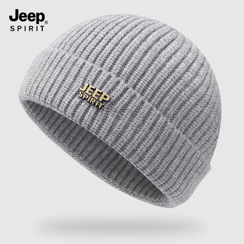 Autumn and winter knitted hat men's trendy melon fur hat outdoor cold-proof warm wool hat casual versatile pullover hat