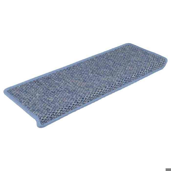 VidaXL Tapis d'escalier autocollants 30 pcs 65x21x4 cm bleu, bande de roulement, tapis de bande de roulement d'escalier, 3365886