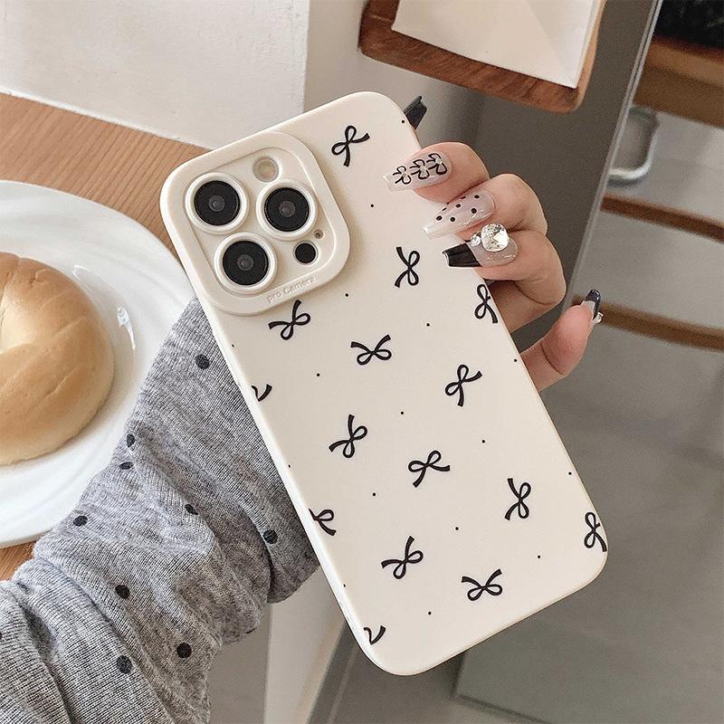 

Polka dot bow graphic phone case for iPhone 16 15 14 13 12 11 x XR Xs SE2 SE 8 7 plus pro Max mini silicone back cover for iphone14pro(6.1 )