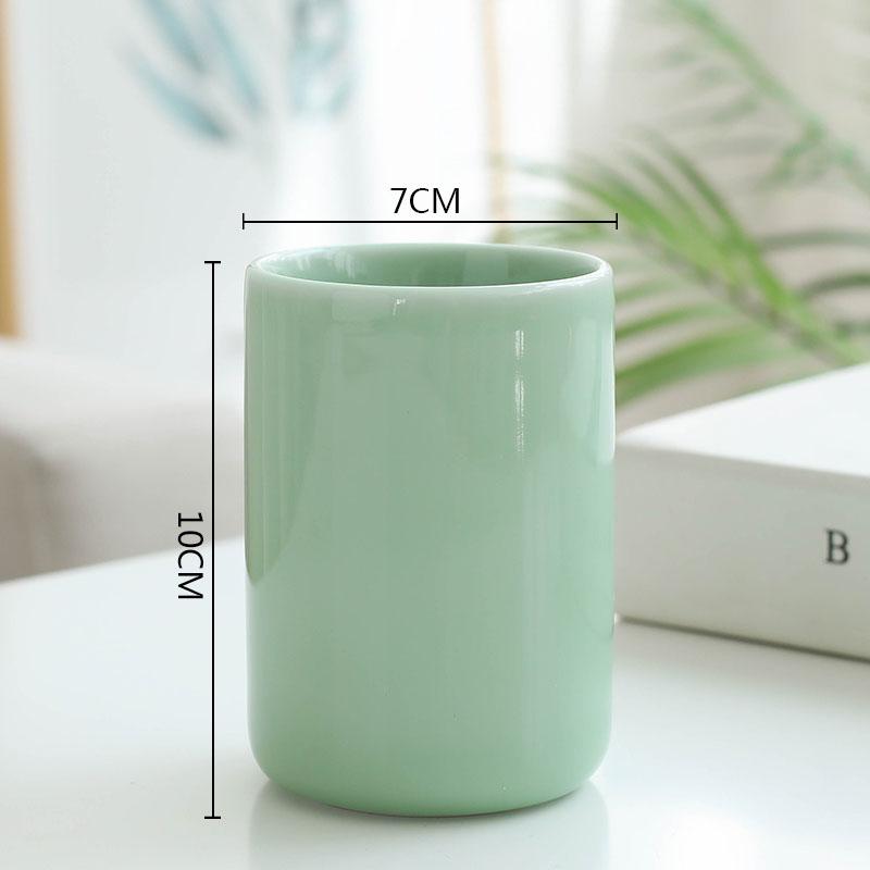 

Простой керамический стакан для полоскания рта, аксессуары для ванной комнаты, однотонный керамический стакан для зубных щеток, стакан для мытья, бытовые принадлежности для ванной комнаты