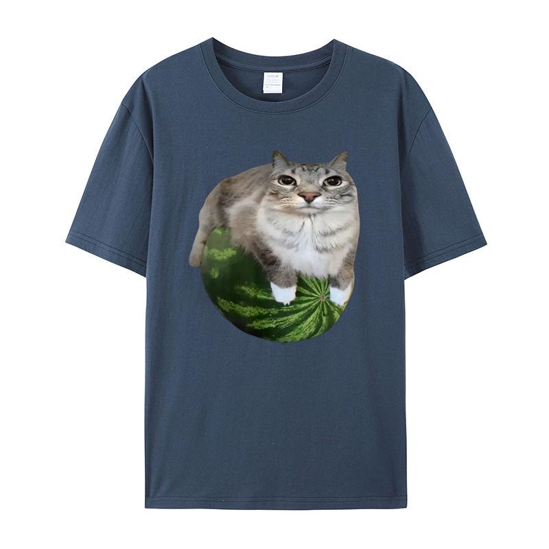 T-shirt Estiva Retro Kawaii con Stampa Divertente di Gatti per Uomo e Donna, T-shirt Traspirante Casual da Surf e Spiaggia