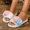 Mode Neue Blume Damen Haus Baumwollpantoffeln Warme Schuhe Flache Schuhe Winter 2024 Neue Mode Lässig Kurzer Plüsch Bequem Zapatos