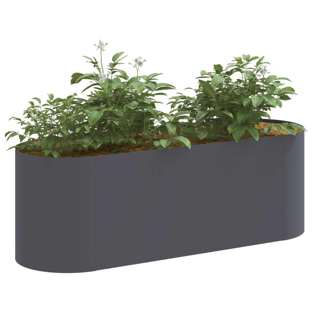 Raised Garden Bed Anthracite Grey 120 X 40 X 40 Cm