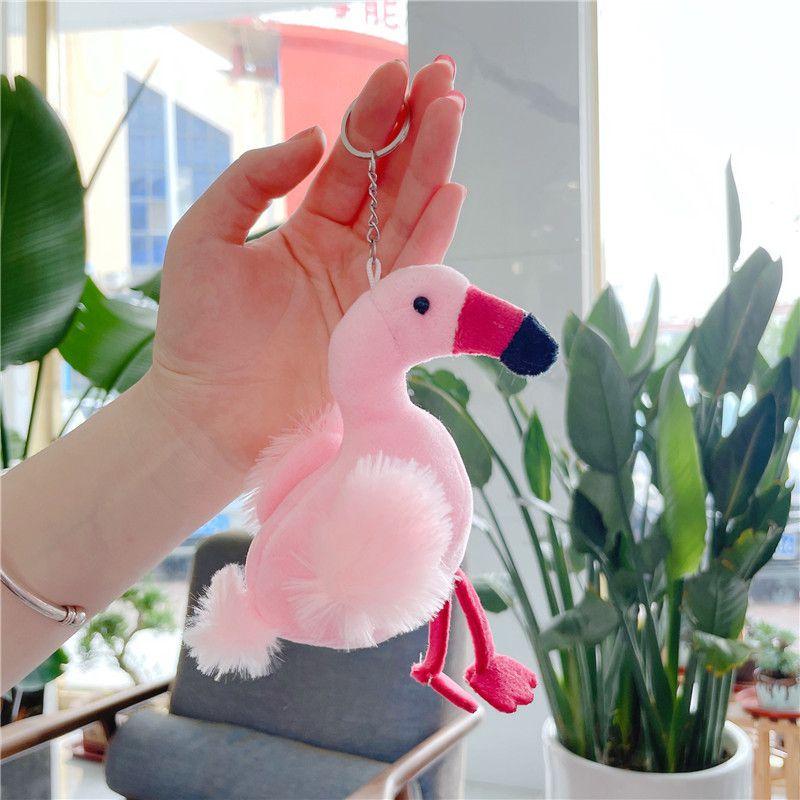 Entzückender Rosa Flamingo Plüschtier Schlüsselanhänger Anhänger für Mädchen