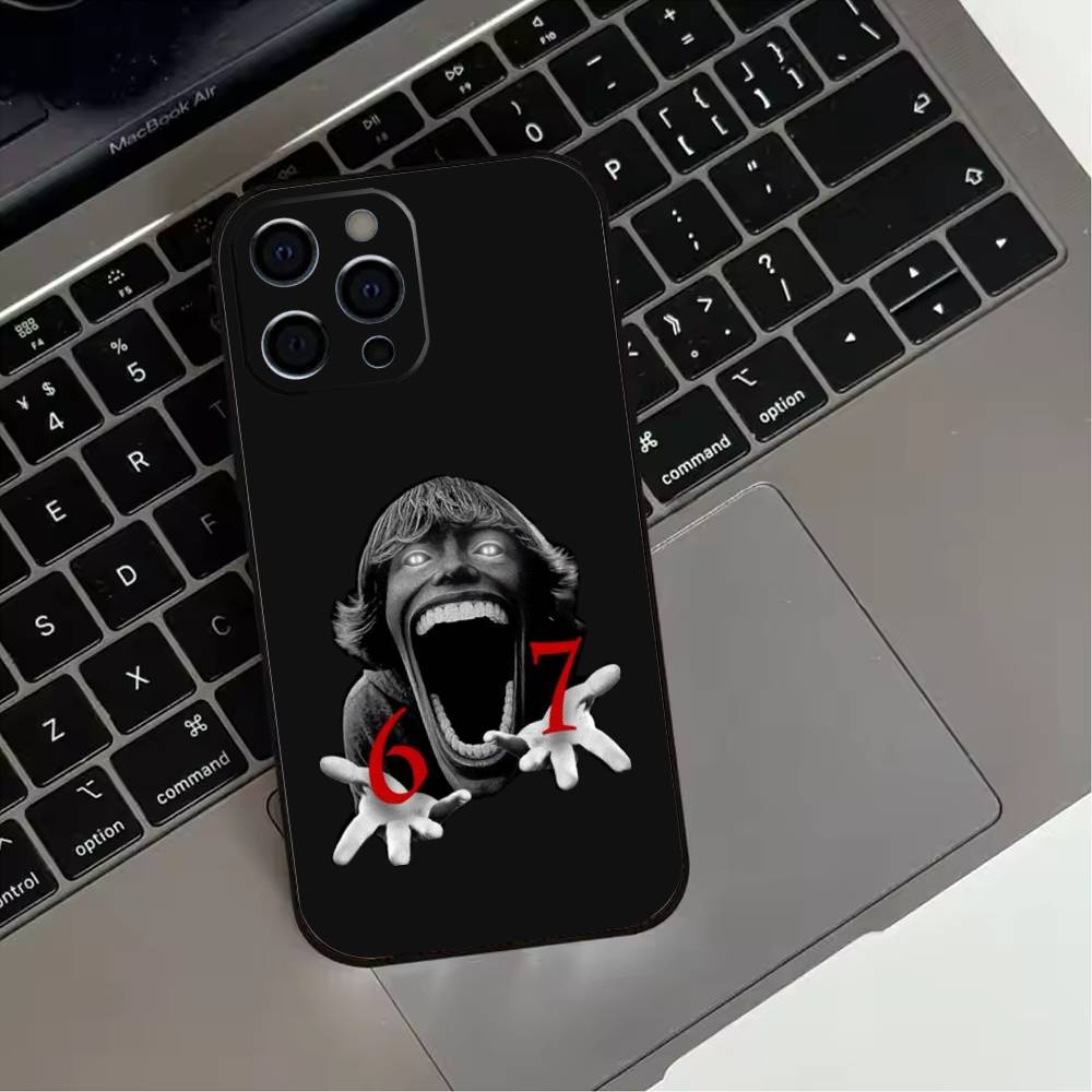 Six Seven 67 Phone Case For iPhone 17,16,15,14,13,12,11 Plus,Pro Max,XS,Soft Silicone Black Cover