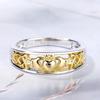 Delicate Two-tone Style Finger Ring Lady Low-key Graceful Accessories for Daily Wear Hollow Out Design Love Heart Jewelry