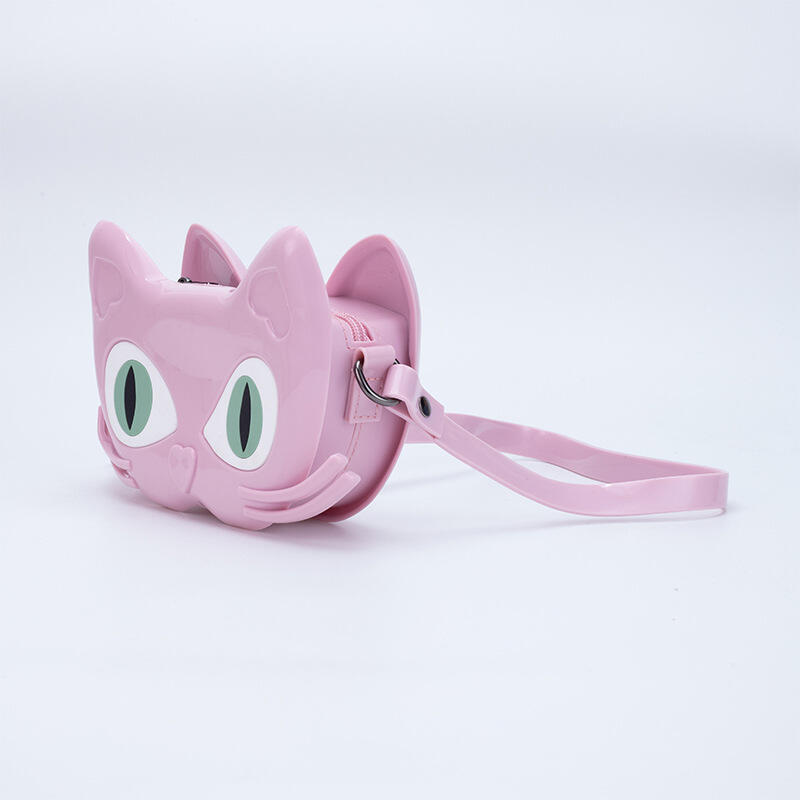 Neue Mode PVC Jelly Bags Damen Schultertaschen Kinder Niedliche Katze Langlebig Schmutz Einfach zu Waschen Freizeit Kleine Quadratische Taschen Umhängetaschen