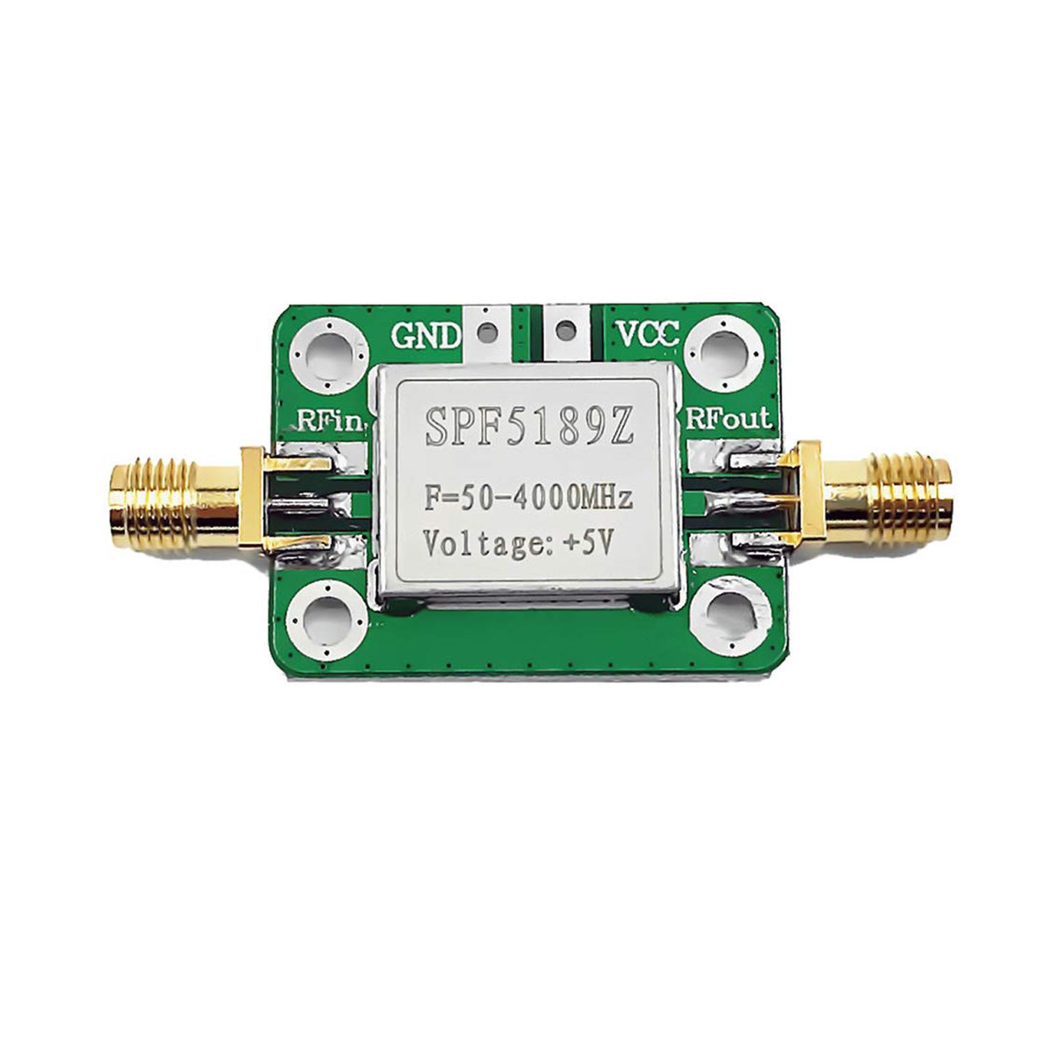 

SPF5189 LNA 50-4000MHz/5-6000mhz РЧ малошумний широкосмуговий підсилювач сигналу 0.6дБ/20дБ посилення РЧ модуль приймача сигналу екранована плата
