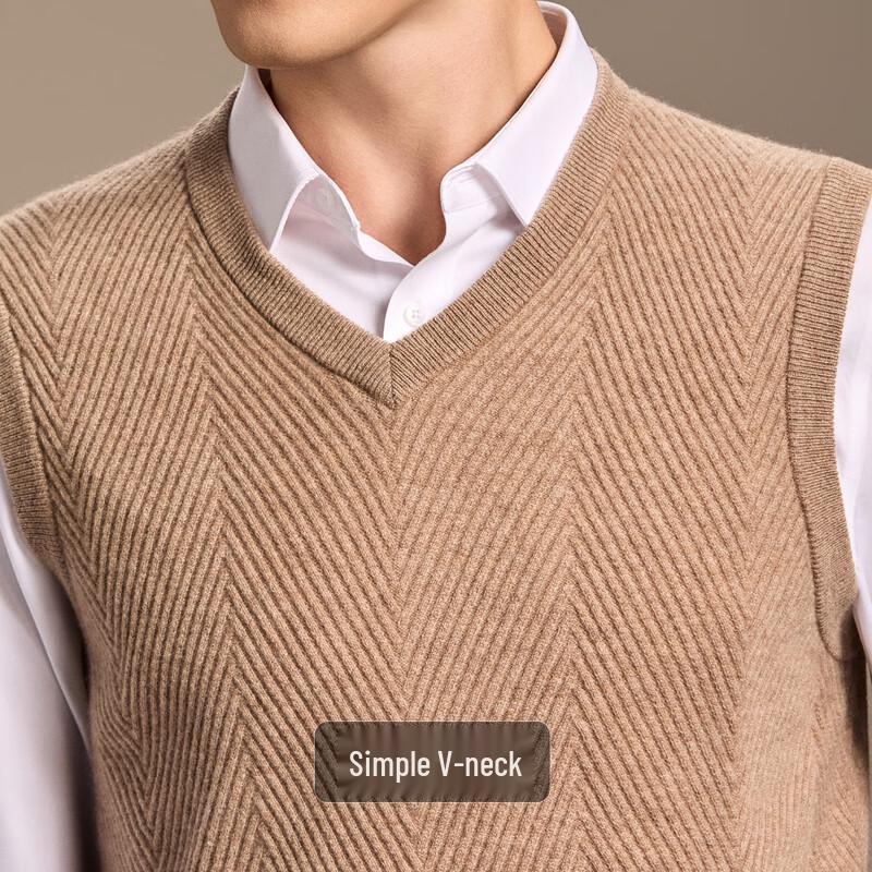 Men's 100% Cashmere V-Neck Knit Vest