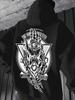 Men's Autumn/Winter Fleece-Lined Hoodie – Quirky "Eye-in-Hand" Print – Versatile, Loose-Fit Casual Athletic Hoodie