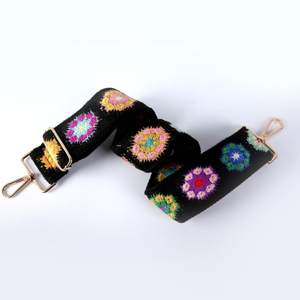 New Versatile Women's Bag Strap Bohemian Embroidered Webbing Crossbody Strap Adjustable Length Single Shoulder Strap Accessories