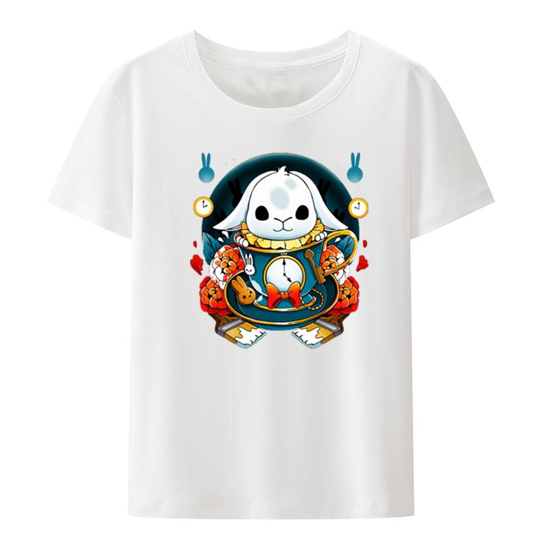Wonder Rabbit Graphic Print Tee Top Tshirt Geek Series Otaku Goth Unisex Tshirts Unisex Leisure Student Comfortable Cool Pair