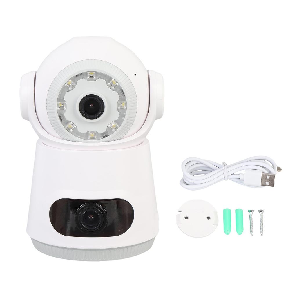 Dual Lens Security Camera WiFi Wireless 4MP HD Motion Detection 2 Way Talk PTZ Security Camera with