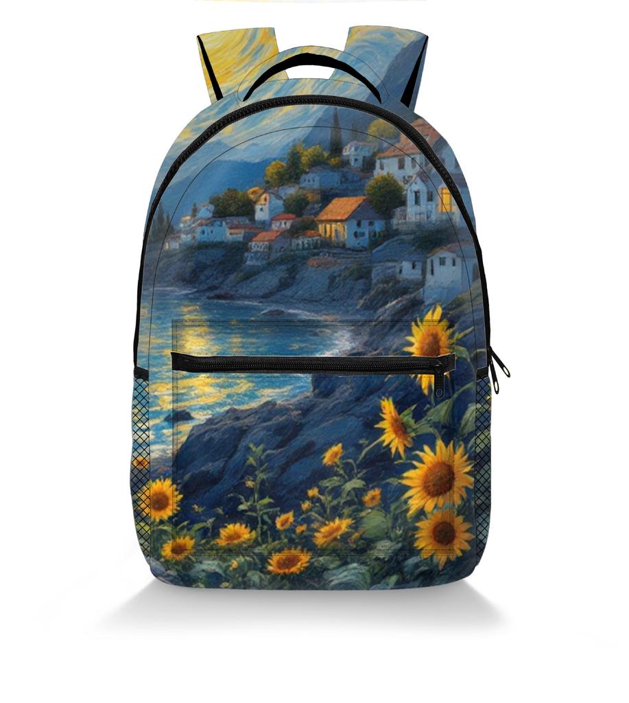 Cartoon Kpop Youthful School Bags Unisex Oil Painting Cat Dog Animal Travel Bags 3D Print Oxford Notebook Shoulder Backpacks
