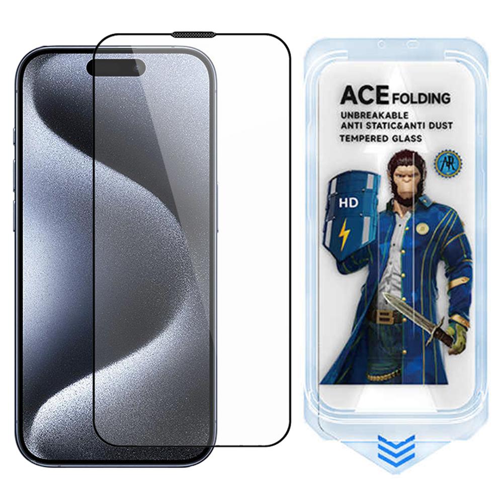 

ESHMILY For iPhone 15 Pro Screen Protector 2.5D High Aluminium-Silicon Glass Clear Film with Easy Installation Tool As Shown A