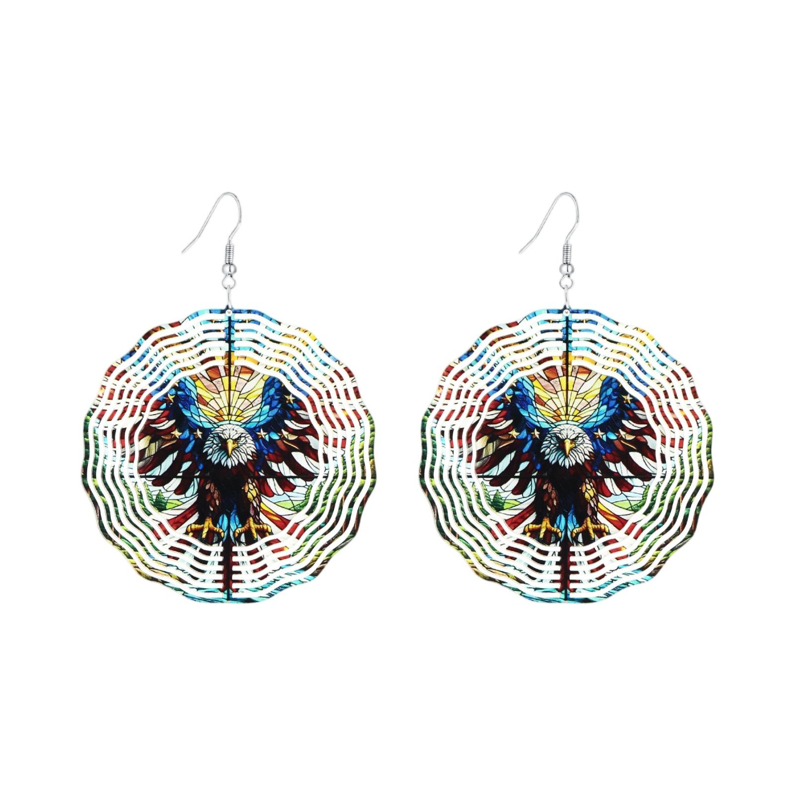 Модные и креативные акриловые серьги с принтом, крупные серьги