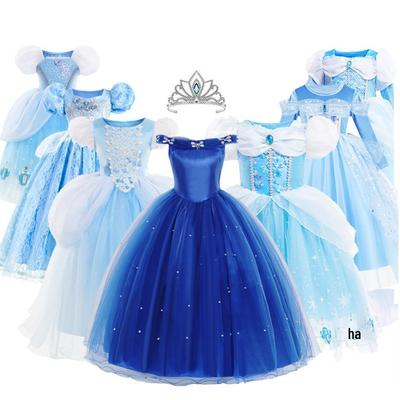 Aschenputtel Prinzessinnenkleid - Sommer-Halloween-Kostüm für Mädchen