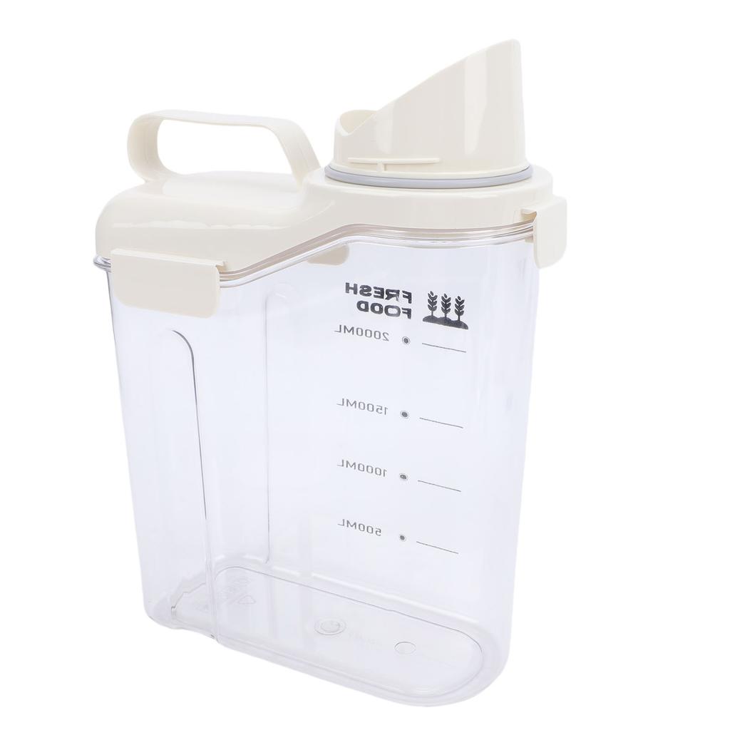 Rice Storage Container Plastic  tight Cereal Dispenser with Pou  Spout Measu  Cup for Cereals Flour Beans