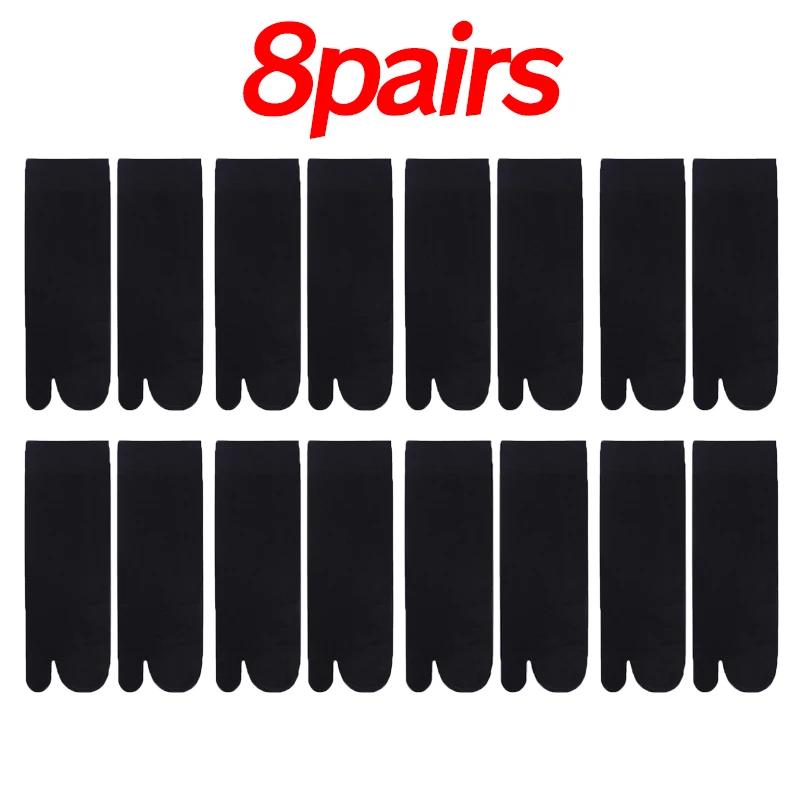 Two Toed Crystal Silk Socks Clear White Black Breathable Cool Stockings Unisex Japanese Men Women Summer Ultra-Thin Tabi Socks