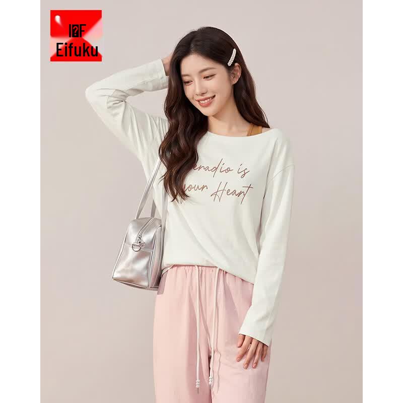 IEF Korean Style Long Sleeve & Camisole Two-Piece Set One Size