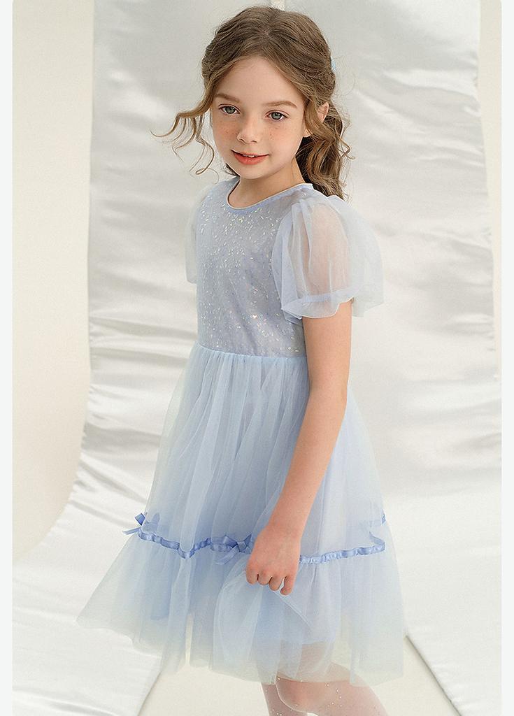 Sweet Mesh Bubble Sleeve Princess Skirt for Girls