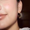 Designer Style Aesthetic Multi Layer C Shape Hoop Earrings Waterproof Zircon Ear Buckles Bridesmaid Gift Everyday Jewelry Joias