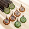 Fashion Vintage Spiral Round Earring Colorful Bohemian Style Pendant Earrings Ethnic Earrings Women
