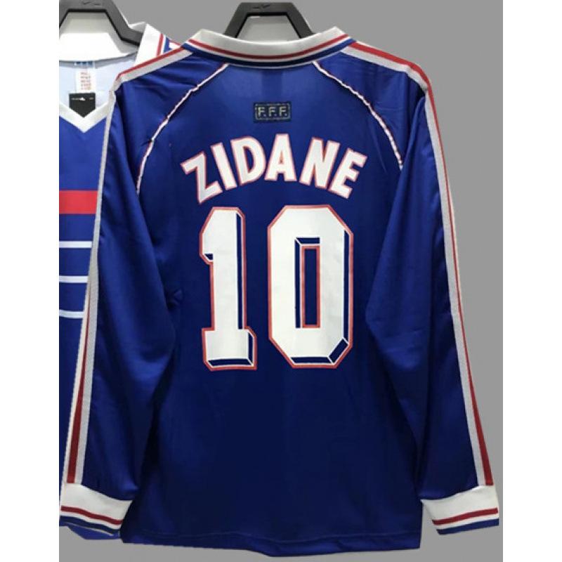 Vintage Jerseys, Soccer Uniforms, AC Ronaldo, Ronaldinho, Zidane, Long-sleeved Sportswear, National Team Uniforms