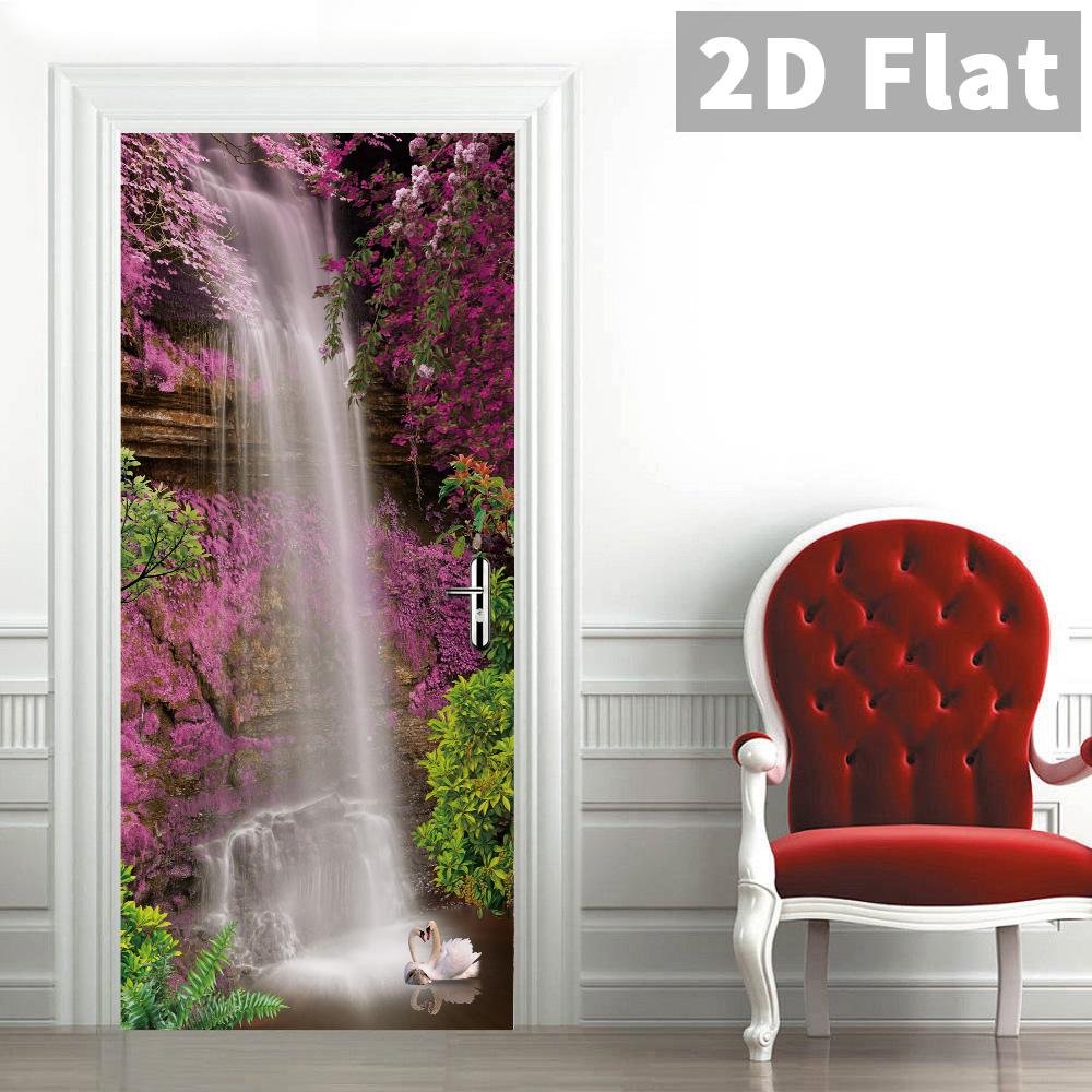 76Style 77/90cm Self-Adhesive Door Stickers Removable Wall Sticker Scenery Wallpaper Stone Stair Murals for Doors Modern Home Decor