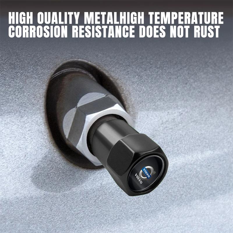 4Pcs/Set Car Wheel Tire Valve Caps Metal Stem Cover For Volvo XC90 S60 V40 XC60 S80 S40 V70 V50 S90 T6 V60 V90 XC40 XC70 C30