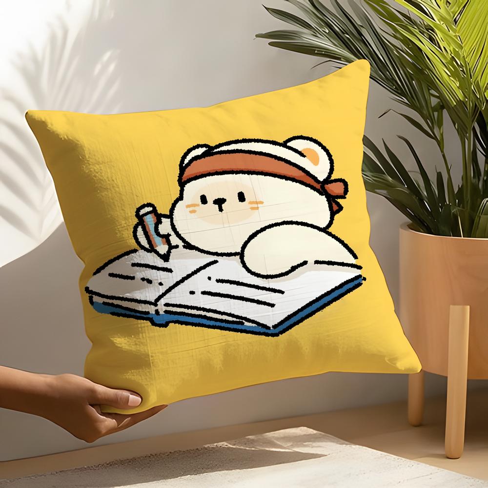 Funny Interesting Polar Bear Illustrations Pillow Case Home Living Room Decoration Linen Pillowcover Pillow Cases Cushion Cover