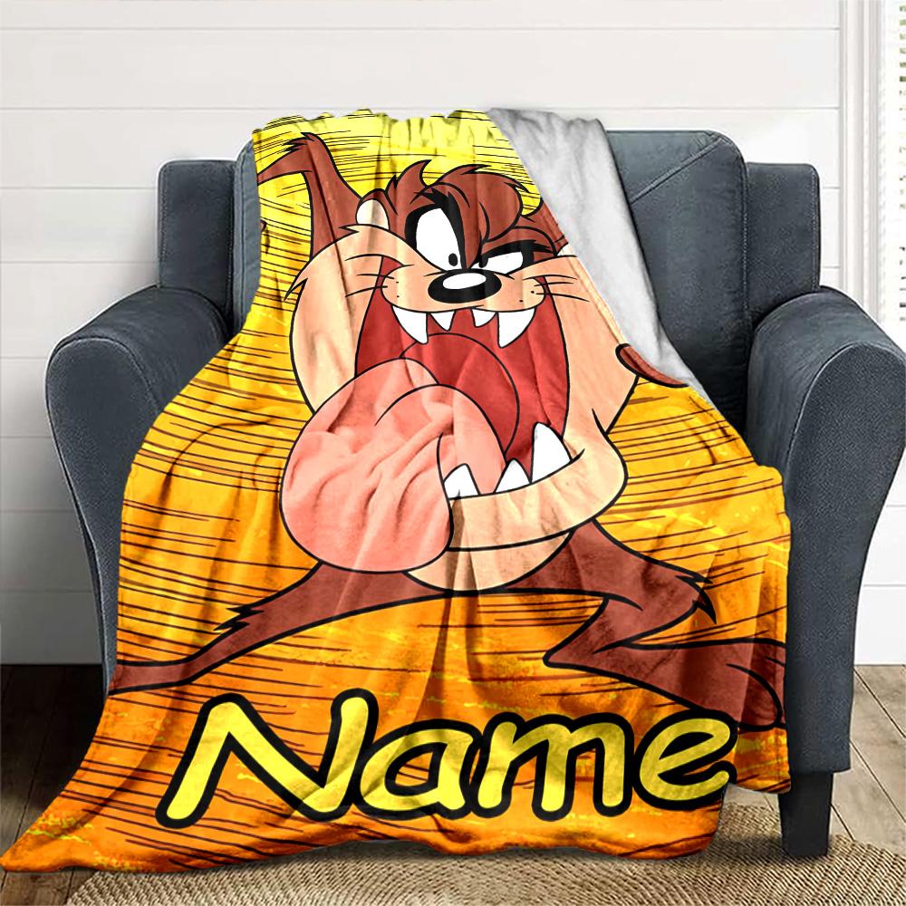 Customiz Name Personality Taz-Mania Blanket Soft &Warm Sofa Office Bed Travel Lunch Break Blanket, Gift Suitable All Seasons