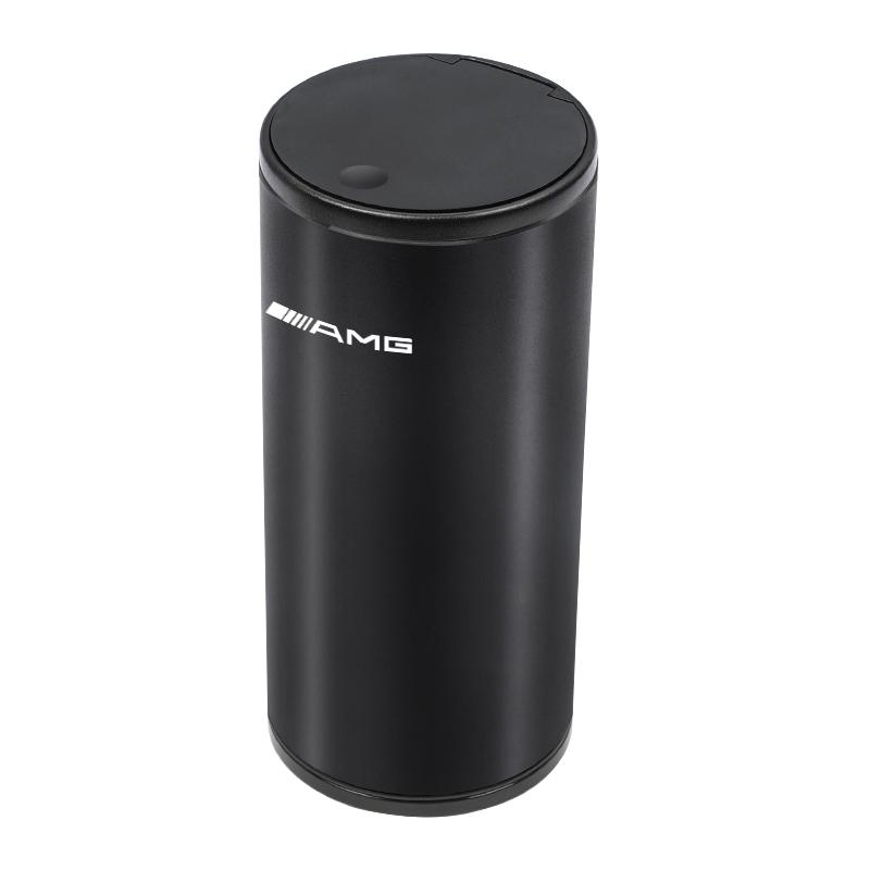 

Car Laser Stickers Alloy Trash Cans Car Storage Accessories For Mercedes Benz AMG A B C E G CLA GLA W211 W214 W205 W203 W204W206