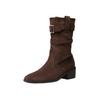 Vintage Fashion Western Cowboy Boots  Autumn Winter New High Long Booties Platform Thick Heel Street versatile Shoes