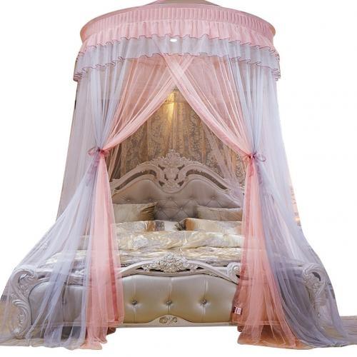 Summer New Luxury Mosquito Net Princess Elegant Bedding Curtains Dome Hanging Bedding Canopy Two-color Anti Insect Tent