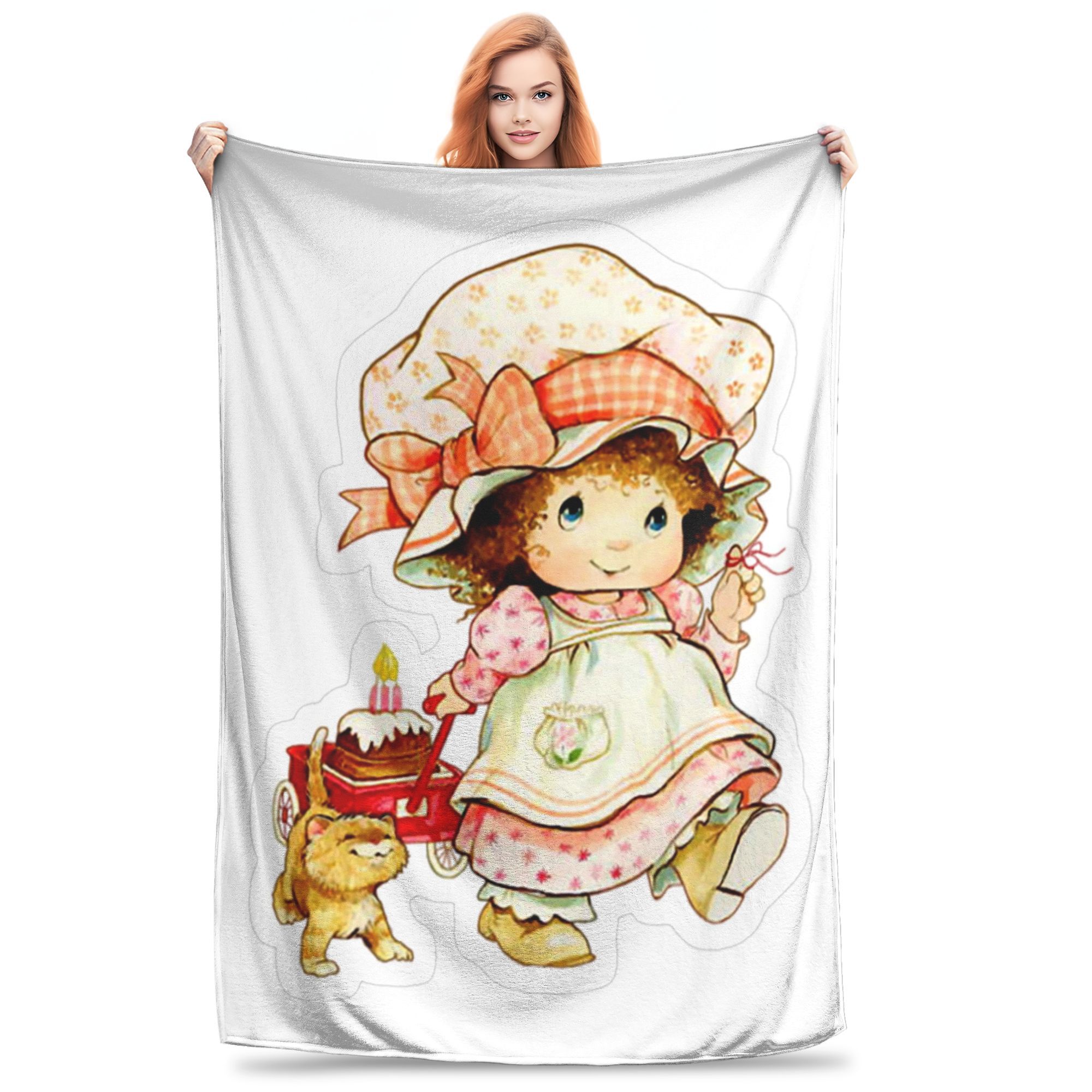 

Flannel Throw Blanket Sarah Kay Kitten Knitted Warm Plush Blankets Soft Bedspread for Bed Living room Home Travel Couch 80x120cm