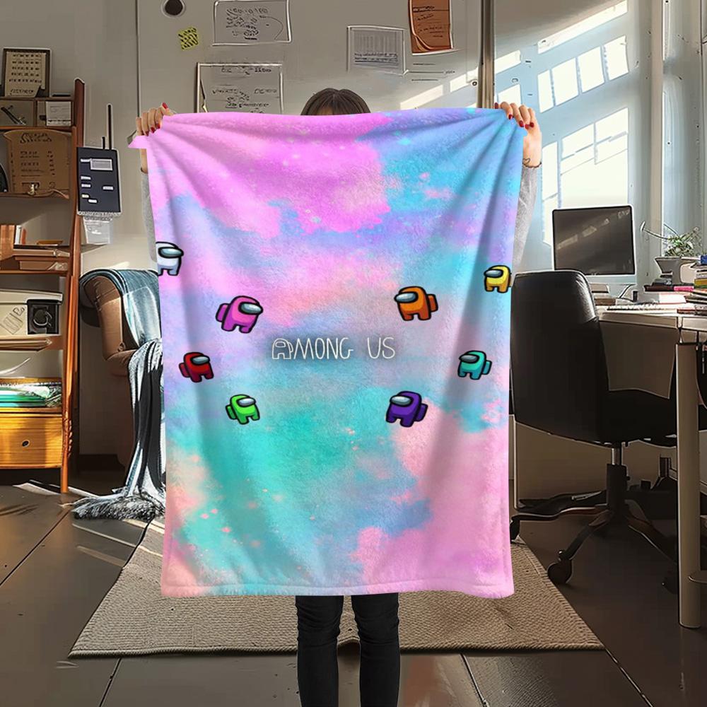 1PC Among Us Patterned Flannel Blanket Suitable For All Seasons for Home Decor Warmth and Comfort Gifts Holiday Present