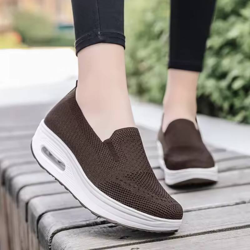 Spring Autumn Women's Swing Shoes Mesh Woman Loafers Flat Platforms Female Shoe Wedges Ladies Shoes Height Increasing Sneakers