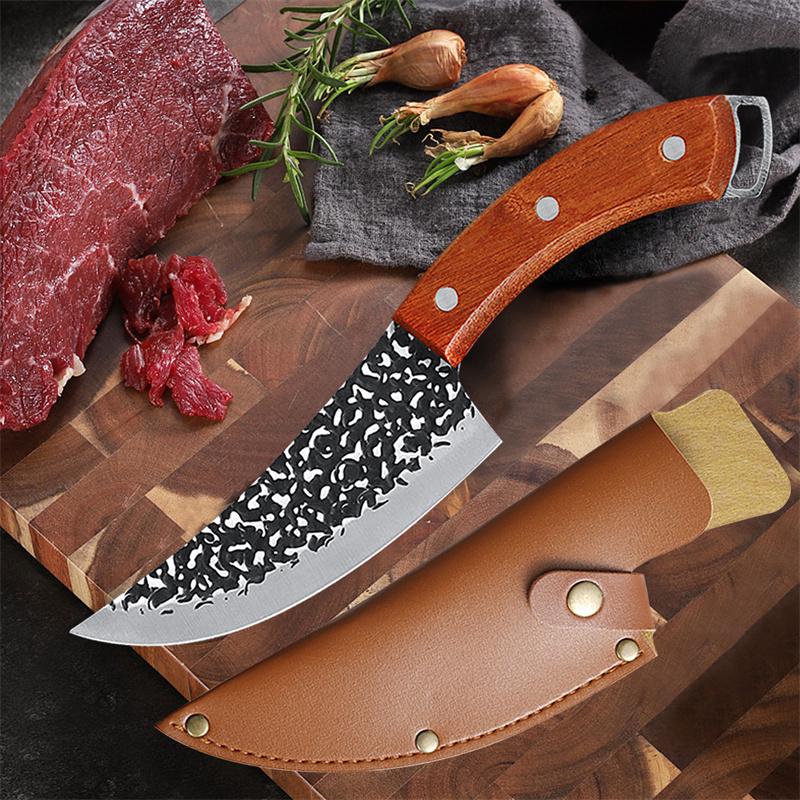 Boning Knife Stainless Steel Outdoor Hunting Cleaver Knife Butcher Knife Forged Kitchen Chef Knife Cooking Tool