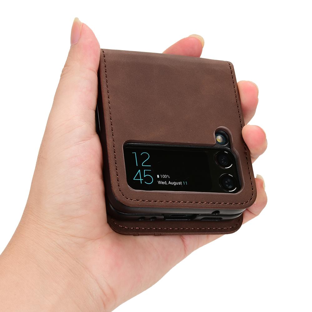 Rutschfeste Leder Mode Handy Tasche Hülle Für Samsung Galaxy Z Flip 4 Flip4 Flip3 Flip 3 5g Kartenhalter Schutzhülle Funda