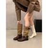 Coarse Heel Black Locomotive Long Knight Boots Women's Boots Mid-Autumn Boots Martin Boots Skinny Boots