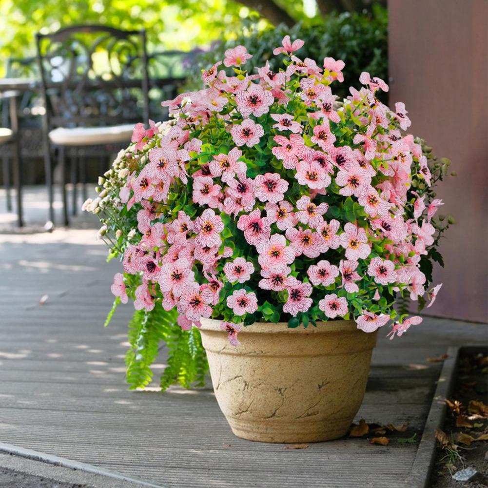 Künstliche Veilchenblumen mit Stab – UV-beständige Kunstblüten für Garten, Terrasse, Hochzeits- und Partydekoration