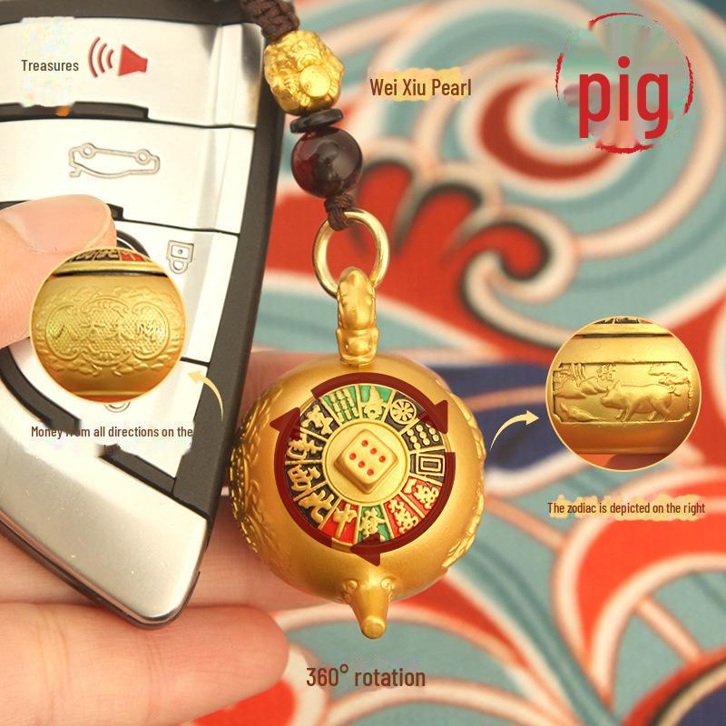 Twelve Zodiac Snake Year Mini Pot Keychain Pendant - Fortune Gift