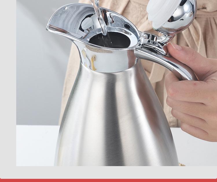 European Style Double-Layer Stainless Steel Vacuum Thermos - Hotel & Restaurant Tea/Warming Kettle