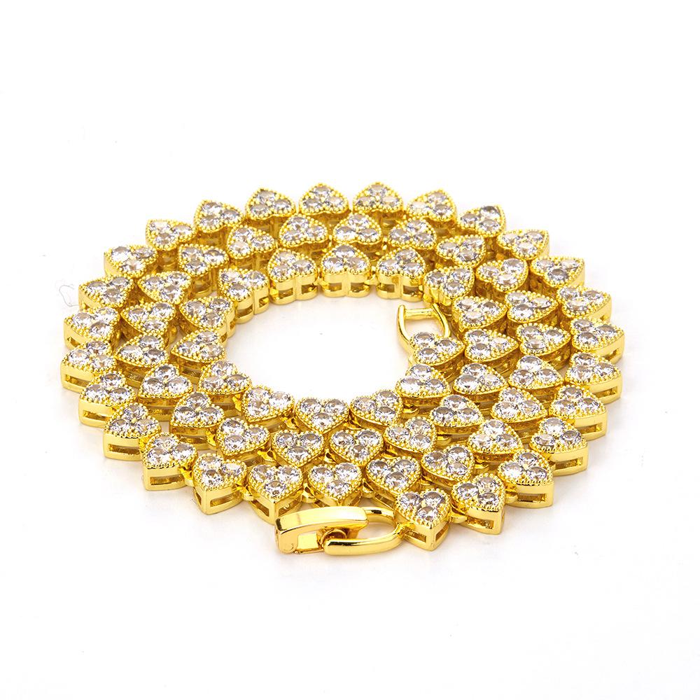 High-End Zircon Heart Necklace - European & American Style, 6mm Heart, Luxury INS Style