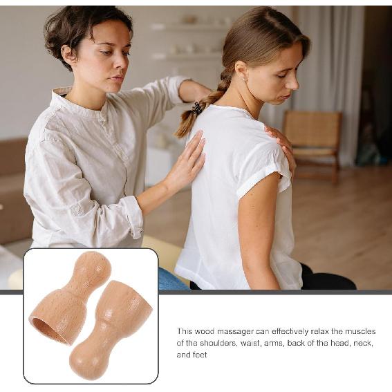 2 Pcs Wooden Swedish Massage Cup Manual Anti Suction Cup Wood Therapies Cup for Muscle Relaxation Body Sculpting Tool
